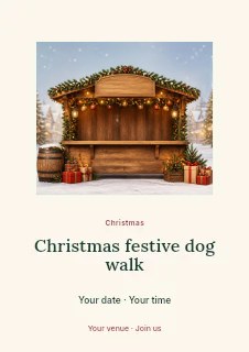 Christmas festive dog walk flyer template · Picture window