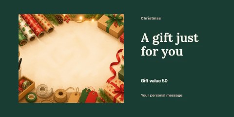 Christmas gift wrapping gift voucher template