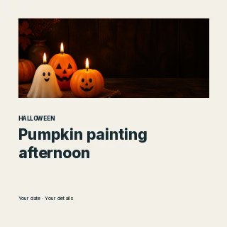 Pumpkin painting afternoon · Split editorial social media post template