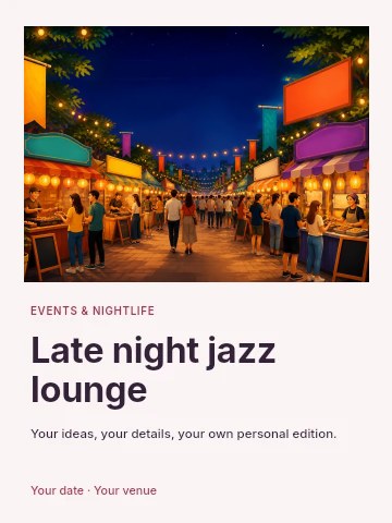 Late night jazz lounge invitation template