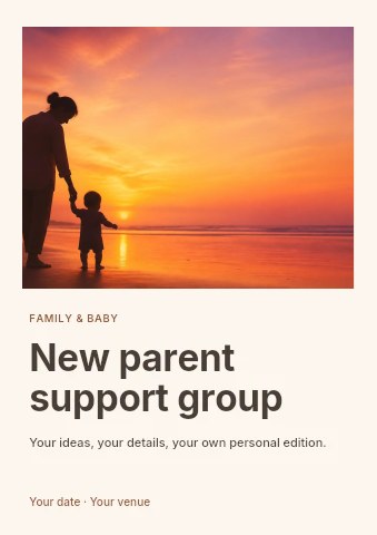 New parent support group flyer template