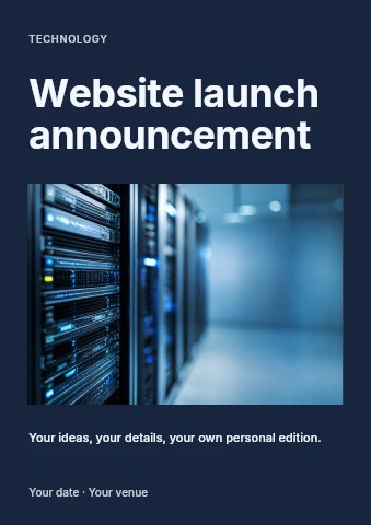 Website launch announcement flyer template