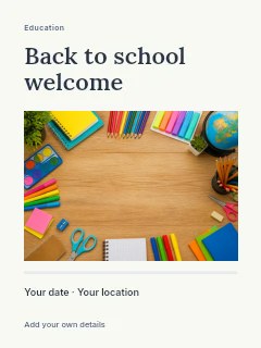 Back to school welcome invitation template · Title & photograph