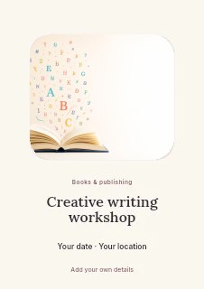 Creative writing workshop flyer template · Picture window
