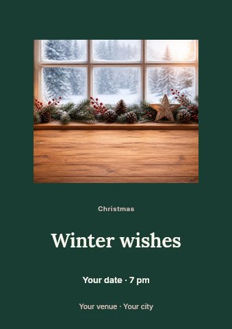 Winter wishes flyer template