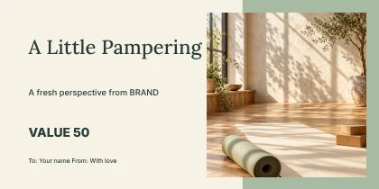 A Little Pampering · Contour gift voucher template