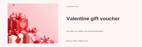 Valentine gift voucher banner template