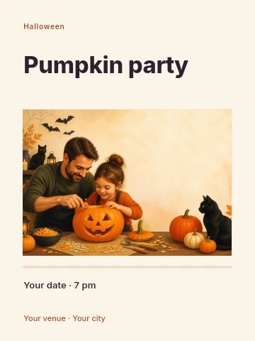 Pumpkin party poster template