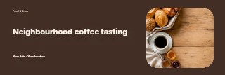 Neighbourhood coffee tasting banner template · Horizontal photo dialogue