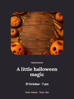 Carved Halloween pumpkins on wooden table in Halloween photo celebration · Picture window