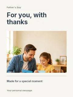 Father’s Day photo message greeting card template · Title & photograph