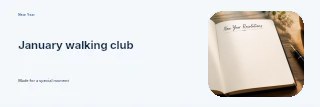 January walking club banner template · Horizontal photo dialogue