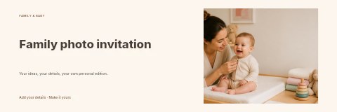 Family photo invitation banner template