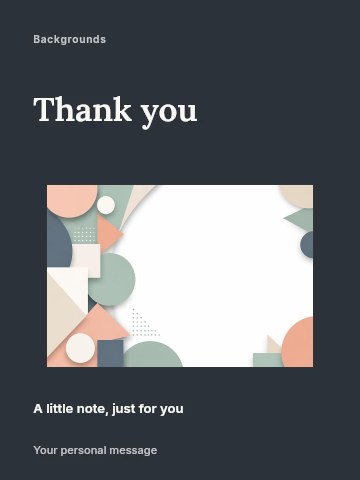 Pastel geometric shapes background in Minimal business announcement greeting card template