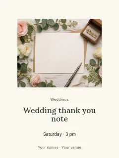 Wedding thank you note · Picture window