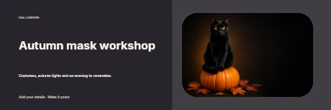 Autumn mask workshop banner template