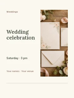 Wedding Celebration invitation template · Split portrait