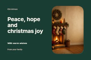 Christmas angel greeting photo layout postcard template · Horizontal photo dialogue