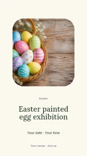 Easter painted egg exhibition instagram story template · Picture window