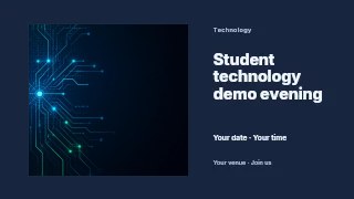 Student technology demo evening youtube thumbnail template · Horizontal photo dialogue
