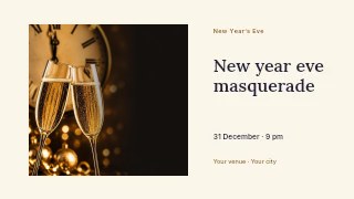New Year Eve masquerade youtube thumbnail template · Horizontal photo dialogue