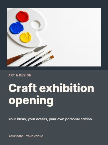 Craft exhibition opening invitation template