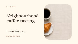 Neighbourhood coffee tasting youtube thumbnail template · Horizontal photo dialogue