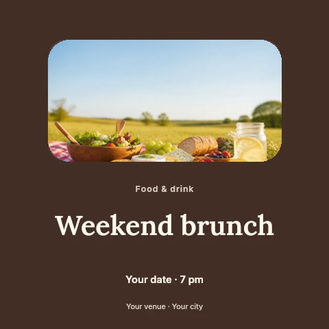 Weekend brunch social media post template