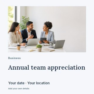 Annual team appreciation social media post template · Gallery editorial
