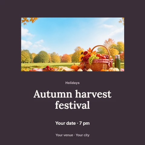 Autumn harvest festival social media post template