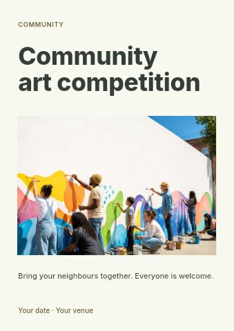 Community art competition flyer template