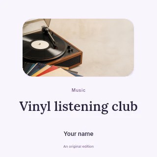 Vinyl listening club podcast cover template · Picture window