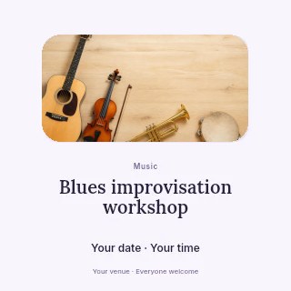 Blues improvisation workshop social media post template · Picture window