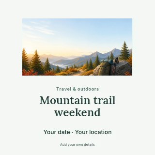 Mountain hiking trail with backpack rest spot in Mountain trail weekend · Picture window