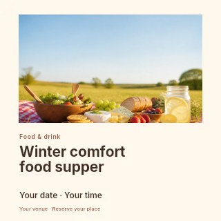 Winter comfort food supper social media post template · Gallery editorial