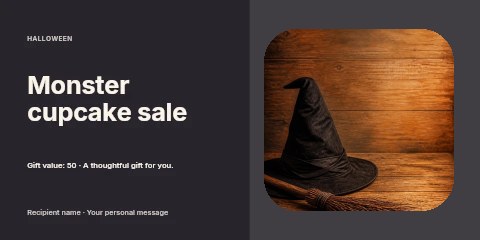 Monster cupcake sale gift voucher template