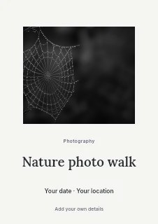 Spider web with dewdrops in black and white in Nature photo walk · Picture window