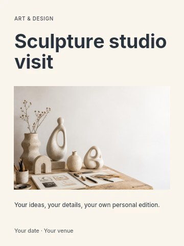 Sculpture studio visit poster template