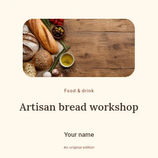 Artisan bread workshop podcast cover template · Picture window