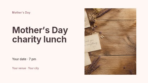 Mother’s Day charity lunch banner template