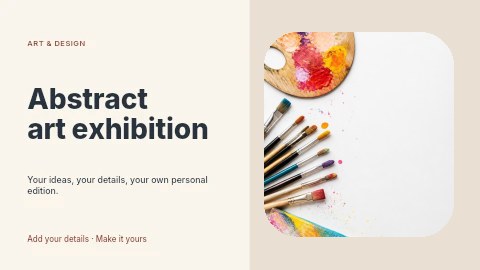 Abstract art exhibition presentation cover template