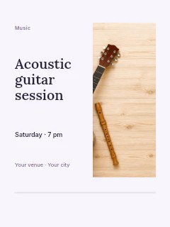 Acoustic instruments on wooden surface in Acoustic guitar session · Split portrait
