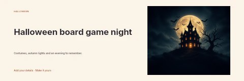 Halloween board game night banner template