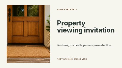 Property viewing invitation presentation cover template