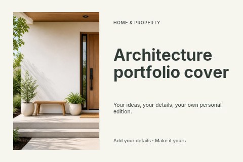 Architecture portfolio cover postcard template