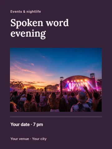 Spoken word evening invitation template