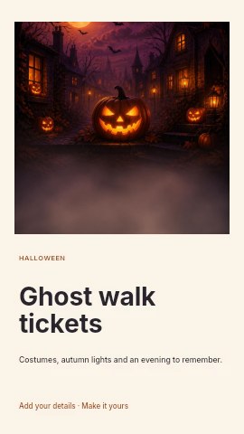 Ghost walk tickets instagram story template