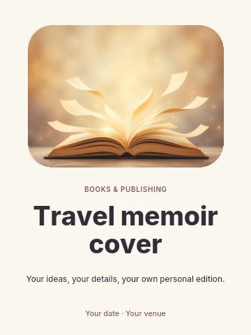 Travel memoir cover poster template
