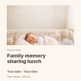 Family memory sharing lunch social media post template · Gallery editorial
