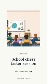 School chess taster session instagram story template · Picture window